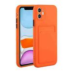 Card Slot Design Shockproof TPU Protective Case For iPhone 11(Orange)