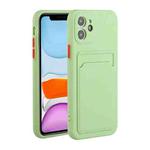 Card Slot Design Shockproof TPU Protective Case For iPhone 11 Pro Max(Green)