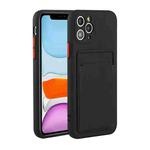 Card Slot Design Shockproof TPU Protective Case For iPhone 11 Pro Max(Black)