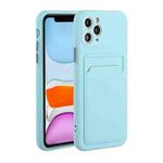 Card Slot Design Shockproof TPU Protective Case For iPhone 11 Pro Max(Sky Blue)
