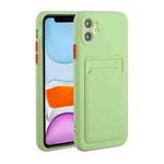 For iPhone 12 mini Card Slot Design Shockproof TPU Protective Case (Green)