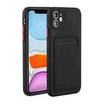 For iPhone 12 mini Card Slot Design Shockproof TPU Protective Case (Black)