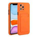 For iPhone 12 Pro Card Slot Design Shockproof TPU Protective Case(Orange)