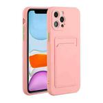 For iPhone 12 Pro Card Slot Design Shockproof TPU Protective Case(Pink)