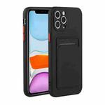 For iPhone 12 Pro Max Card Slot Design Shockproof TPU Protective Case(Black)