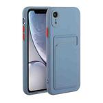 For iPhone XR Card Slot Design Shockproof TPU Protective Case(Gray)