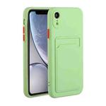 For iPhone XR Card Slot Design Shockproof TPU Protective Case(Green)