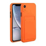 For iPhone XR Card Slot Design Shockproof TPU Protective Case(Orange)