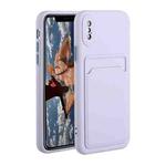For iPhone XS Max Card Slot Design Shockproof TPU Protective Case(Purple)