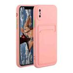 For iPhone XS Max Card Slot Design Shockproof TPU Protective Case(Pink)