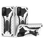 For Xiaomi Mi 10T Pro 5G Shockproof TPU + PC Protective Case with Holder(Silver)