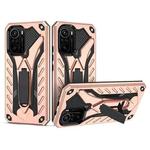 For Xiaomi Redmi K40 Pro / Redmi K40 Shockproof TPU + PC Protective Case with Holder(Rose Gold)