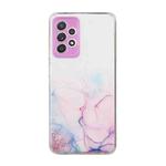 For Samsung Galaxy A32 5G Hollow Marble Pattern TPU Precise Hole Protective Case(Pink)