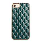 Electroplated Rhombic Pattern Sheepskin TPU Protective Case For iPhone 6(Dark Green)