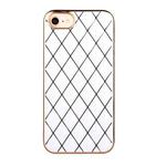 Electroplated Rhombic Pattern Sheepskin TPU Protective Case For iPhone 6(White)