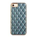 Electroplated Rhombic Pattern Sheepskin TPU Protective Case For iPhone 6 Plus(Grey Green)
