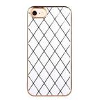 Electroplated Rhombic Pattern Sheepskin TPU Protective Case For iPhone 6 Plus(White)