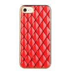 Electroplated Rhombic Pattern Sheepskin TPU Protective Case For iPhone 8 Plus / 7 Plus(Red)