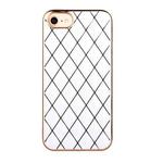 Electroplated Rhombic Pattern Sheepskin TPU Protective Case For iPhone 8 Plus / 7 Plus(White)