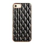 Electroplated Rhombic Pattern Sheepskin TPU Protective Case For iPhone 8 Plus / 7 Plus(Black)