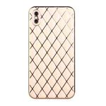 For iPhone X / XS Electroplated Rhombic Pattern Sheepskin TPU Protective Case(Pink)