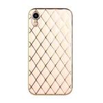 For iPhone XR Electroplated Rhombic Pattern Sheepskin TPU Protective Case(Pink)