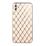 For iPhone XS Max Electroplated Rhombic Pattern Sheepskin TPU Protective Case(Pink)