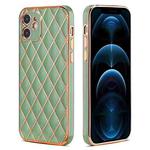 For iPhone 11 Electroplated Rhombic Pattern Sheepskin TPU Protective Case (Avocado Green)