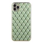 For iPhone 11 Pro Electroplated Rhombic Pattern Sheepskin TPU Protective Case (Avocado Green)