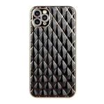 For iPhone 11 Pro Max Electroplated Rhombic Pattern Sheepskin TPU Protective Case (Black)