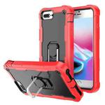 PC + Rubber 3-layers Shockproof Protective Case with Rotating Holder For iPhone 8 Plus / 7 Plus(Red + Black)