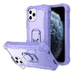 For iPhone 11 Pro PC + Rubber 3-layers Shockproof Protective Case with Rotating Holder (Purple)