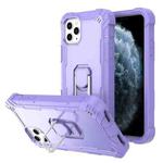 For iPhone 11 Pro Max PC + Rubber 3-layers Shockproof Protective Case with Rotating Holder (Purple)