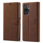 For Xiaomi Redmi Note 10 Pro Forwenw F1 Series Matte Strong Magnetism Horizontal Flip Leather Case with Holder & Card Slots & Wallet & Photo Frame(Brown)