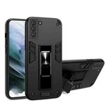 For Samsung Galaxy S21+ 5G 2 in 1 PC + TPU Shockproof Protective Case with Invisible Holder(Black)