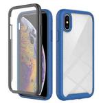 For iPhone  X / XS Starry Sky Solid Color Series Shockproof PC + TPU Case with PET Film(Royal Blue)