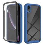 For iPhone XR Starry Sky Solid Color Series Shockproof PC + TPU Case with PET Film(Royal Blue)