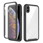 For iPhone XS Max Starry Sky Solid Color Series Shockproof PC + TPU Case with PET Film(Black)