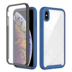 For iPhone XS Max Starry Sky Solid Color Series Shockproof PC + TPU Case with PET Film(Royal Blue)