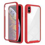 For iPhone XS Max Starry Sky Solid Color Series Shockproof PC + TPU Case with PET Film(Red)