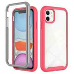 For iPhone 11 Starry Sky Solid Color Series Shockproof PC + TPU Case with PET Film (Rose Red)