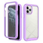 For iPhone 11 Pro Starry Sky Solid Color Series Shockproof PC + TPU Case with PET Film (Light Purple)