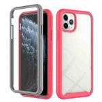 For iPhone 11 Pro Max Starry Sky Solid Color Series Shockproof PC + TPU Case with PET Film (Rose Red)