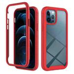For iPhone 12 / 12 Pro Starry Sky Solid Color Series Shockproof PC + TPU Case with PET Film(Red)