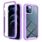 For iPhone 12 / 12 Pro Starry Sky Solid Color Series Shockproof PC + TPU Case with PET Film(Light Purple)