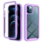 For iPhone 12 Pro Max Starry Sky Solid Color Series Shockproof PC + TPU Case with PET Film(Light Purple)