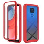 For Motorola Moto G Play(2021) Starry Sky Solid Color Series Shockproof PC + TPU Case with PET Film(Red)