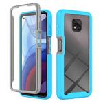 For Motorola Moto G Power(2021) Starry Sky Solid Color Series Shockproof PC + TPU Case with PET Film(Sky Blue)