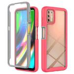 For Motorola Moto G9 Plus(2021) Starry Sky Solid Color Series Shockproof PC + TPU Case with PET Film(Rose Red)