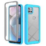 For Motorola Moto One 5G Ace Starry Sky Solid Color Series Shockproof PC + TPU Case with PET Film(Sky Blue)